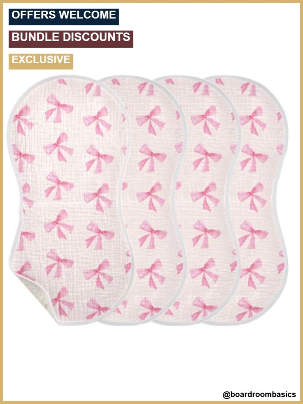 Muslin Burp Cloths 4 Pack Soft Absorbent Cotton Baby Rags